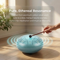 Ensemble de Tambours à Langues en Acier de Haute Qualité, Design Professionnel et Coloré, Instruments de Musique, Tambour Handpan pour la Guérison Sonore