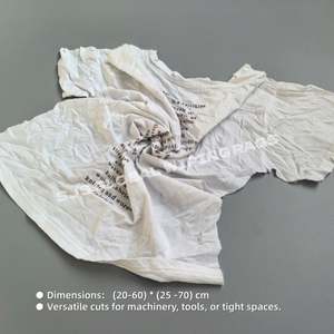 Solución Económica de Toallas de Algodón Absorbentes Blancas Impresas para Limpieza, Recicladas y Lavables - Product Image 3