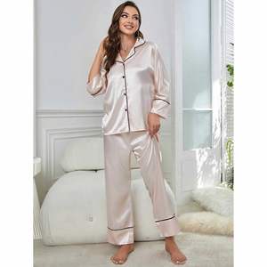 Conjunto de Lencería Femenina de Alta Calidad, Bata Larga de Seda, Pijamas de Lujo para Dormir, 2 Piezas - Product Image 2