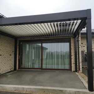 modern garden building motorized patio cover terrace roof bioclimatic pergola aluminum outdoor