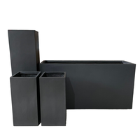 Grand bac à fleurs rectangulaire nordique, jardinière de jardin extérieure étanche en fibre de verre, pots de fleurs classiques pour jardin d'hôtel