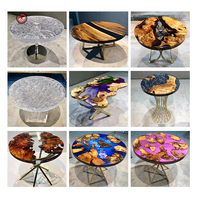 Table d'appoint ronde en résine pour le thé et le café