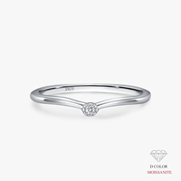 Bagues Ailmay en argent sterling 925, exquises, fines, en forme de V, serties de moissanite couleur D scintillante, pour femmes, bijoux fins