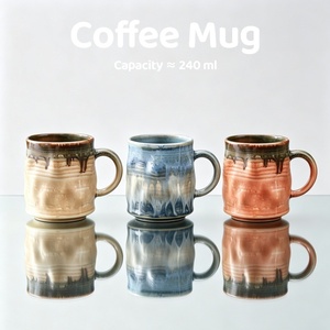 แก้วกาแฟสไตล์ญี่ปุ่นแบบวินเทจ ทำด้วยมือจากเซรามิก แก้วน้ำสีสันสวยงาม แก้วนมสไตล์อินเทรนด์ - Product Image 1