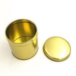 Hot Sale Personalized Small Empty Round Gold Tin Box