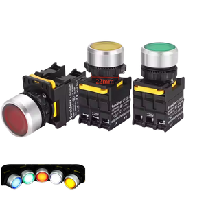 Self-duplex/self-locking,1NC+1NO 24V 220V Push Button Switch 22mm Mushroom Head Control with LED Momentary Reset IP67 Waterproof - Product Image 3