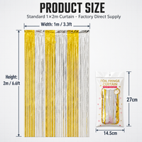 Rideau à franges bicolore brillant sur mesure en gros, toile de fond en guirlandes métallisées haute brillance pour la décoration de scène de fête
