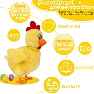 Juguete <span class=keywords><strong>de</strong></span> Pollo Eléctrico, Peluche <span class=keywords><strong>de</strong></span> Pollo que Pone Huevos y Baila con Sonido y Música - Product Image 5