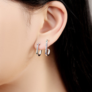 Pendientes de cobre blanco de doble capa con diseño de cielo estrellado, los más vendidos, diseño original y exclusivo, pendientes versátiles para mujer - Product Image 5