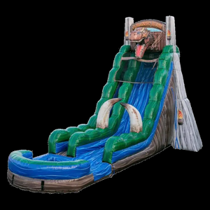 Outdoor 22' Jurassic Rush Dinosaur Water <strong>Slide</strong> <strong>Inflatable</strong> Commercial <strong>Inflatable</strong> <strong>Slides</strong> Huge Water <strong>Slide</strong> with <strong>Pool</strong> for Kids - Product Image 1