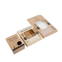 Étiquette suspendue en carton personnalisée, emballage en papier écologique, boîte en kraft artisanale avec fenêtre