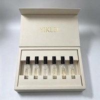 Coffret Découverte de Parfums Miniatures Premium 6 pièces, Boîte Cadeau en Papier à Couvercle Rabattable pour Eau de Parfum, Échantillons d'Huiles Essentielles 1.5/2/2.5ml