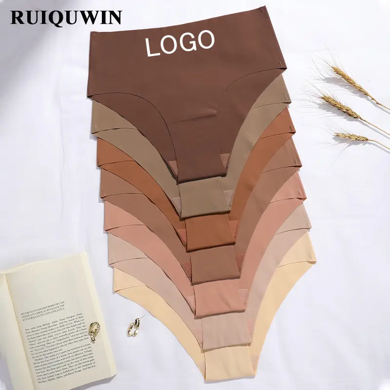 RUIQUWIN vente en gros confortable en nylon sans couture dames taille moyenne sous-vêtements tenue quotidienne culotte sans couture femmes sous-vêtements tongs