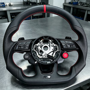 Volant sport RS entièrement en cuir avec bouton de démarrage compatible <span class=keywords><strong>Audi</strong></span> B8.5 S4 S5 RS5 RS6 <span class=keywords><strong>Q5</strong></span> Q7 A3 S3 A8 A1 A6 RS7 A7 A4 RS4 TT - Product Image 2
