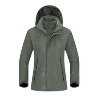 Ensemble de veste bomber à capuche 3-en-1 pour homme et femme, imperméable, coupe-vent, doublure en polaire thermique, tendance hiver