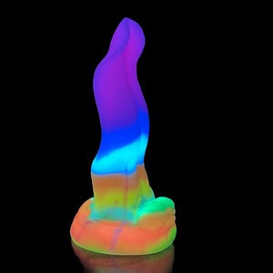 FAAK Juguetes Sexuales Anales de Silicona con Forma de Lengua de Lobo, Coloridos, Gruesos, con Ventosa, Brillan en la Oscuridad, Dildo Animal para Juegos Sexuales Femeninos - Product Image 6
