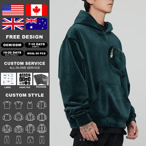 Sudadera con Capucha KingSen de Alta Calidad para Hombre, Premium, de Terciopelo Sedoso, Invierno, 100% Poliéster, con Bolsillo en el Pecho, Logotipo Bordado, Forrada - Product Image 2