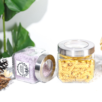 Bocaux de conservation carrés en verre hermétiques de 450 ml, 700 ml, 1000 ml avec couvercles en acier inoxydable pour pâtes, épices, collations, organisateur de cuisine