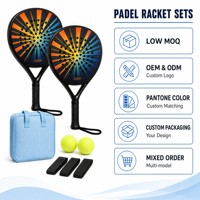 Ensemble de raquettes de padel personnalisées OEM, options de couleur du logo Pantone, lot de 2 avec sac et balles, fournisseur d'usine