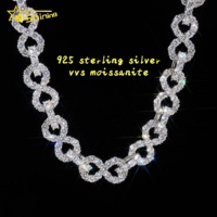 Chaîne cubaine de luxe de 15 mm en argent sterling 925 avec moissanite, bijoux hip-hop, chaîne à maillons personnalisée, glacée, pour hommes