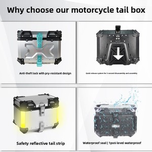 Nouvelle boîte à bagages pour moto et véhicule en aluminium de 55 L avec système de fixation rapide, boîte arrière multifonctionnelle - Product Image 2