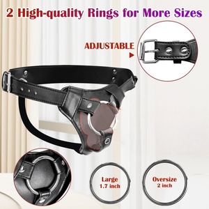 Arnés de cuero para bondage con dildo, bragas y pantalones strap-on, 100% impermeables, certificados CE, juguetes sexuales para adultos. - Product Image 2