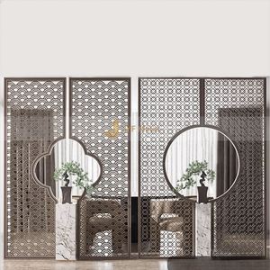 EX095 Custom Restaurant <b>Wall</b> Dividers Dining Room Stainless Steel Partition Laser Cut Metal <b>Screen</b> Divider for Home Room - Product Image 6