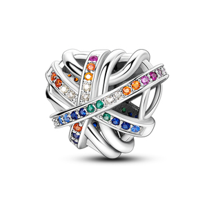 Colgantes y Dijes <span class=keywords><strong>de</strong></span> Plata Chapados en Oro con Zirconia en Forma <span class=keywords><strong>de</strong></span> Corazón y Piedras Talladas en Rosa, Joyería Unisex para Uso Diario - Product Image 4