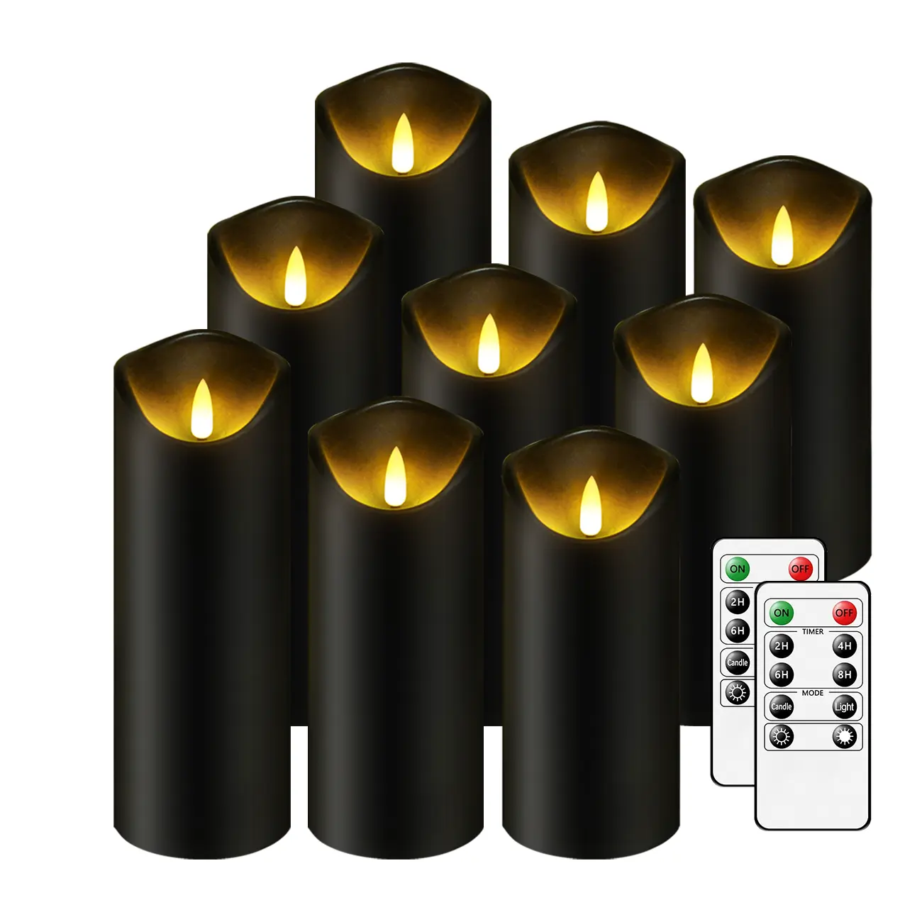 LED candles set for Halloween remote flickring candles flameless AA battery candle with new style bullet wick replaced