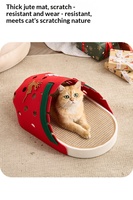 Lit pour chat moderne en forme de pantoufle avec griffoir intégré, en feutre durable résistant aux rayures, conserve sa forme, cadeaux pour animaux de compagnie sur le thème de Noël, emballage carton