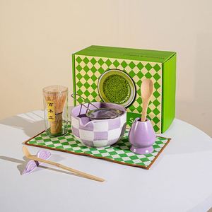 Japanese Ceramic Matcha Bowl <b>Set</b> 4/5/7/8-Piece <b>Set</b> Matcha Kit Accessories Ceramic Bamboo Whisk Scoop Strainer Holder <b>Set</b> - Product Image 3
