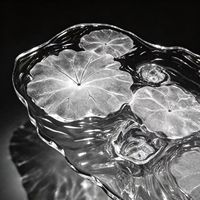 Table basse en acrylique haut de gamme Heyun, design feuille de lotus transparente, pour hôtel, villa, salon, salle d'exposition, hall d'entrée.