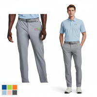 Pantalon homme gris clair coupe slim avec ceinture tissée et poches arrière avec logo – Motif personnalisé – Tenue décontractée – Fabrication OEM sur mesure