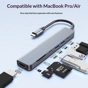 <span class=keywords><strong>MacBook</strong></span> <span class=keywords><strong>Pro</strong></span>/Air用Type Cハブ 7ポートドングル SD/TFカードリーダー付き 100W PD USB 3.0 アルミニウム合金製 <span class=keywords><strong>Windows</strong></span>対応 - Product Image 2