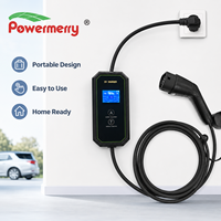 Chargeur EV portable 3,5 kW 16A Mode 2 Type 2 230Vac monophasé avec courant réglable, RCD, écran LCD et câble de 5 m pour la recharge à domicile ou au garage