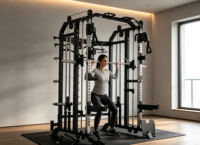 Machine Smith multifonctionnelle pour la musculation, équipement de fitness personnalisé avec logo, pour exercices de press à la poitrine, aux épaules et aux jambes, pour la musculation en salle.