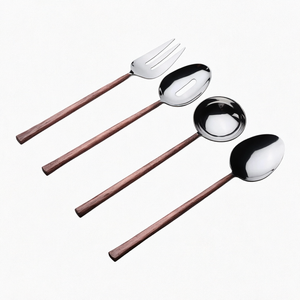 Stainless Steel Flatware Set Mirror Polish Serving Spoon <b>Fork</b> Ladle Fruit <b>Dessert</b> Cutlery for Party - Product Image 1