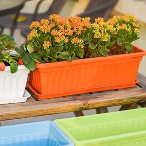 Pot de fleurs corinthien <span class=keywords><strong>en</strong></span> plastique rectangle de 60cm pour jardin - Product Image 4