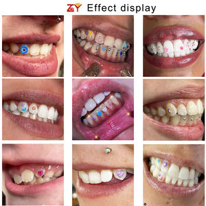 Vendita calda senza piombo collezione di forme di gioielli dentali 92 colori opale sintetico flash stone stick accessorio blue pink tooth gem - Product Image 3