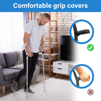 Coussinets de béquille pour avant-bras doux et moelleux, durables, lavables, absorbant l'humidité, soulageant le stress/la charge, capacité de charge de 400 lb, couleur personnalisable
