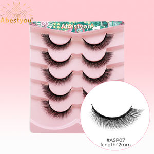 Abestyou 20mm de espesor completamente esponjoso 5 pares de pestañas cónicas dramáticas 3D pestañas de visón tenues naturales ojo de gato Mega volumen pestañas falsas - Product Image 5