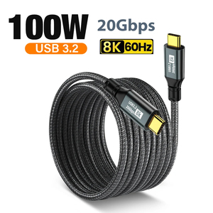 高功率 <span class=keywords><strong>USB</strong></span> 3.2 <span class=keywords><strong>USB</strong></span> C 全功能电缆 100W PD 8K 显示 20Gbps 数据同步 适用于笔记本电脑显示器游戏玩家 - Product Image 2