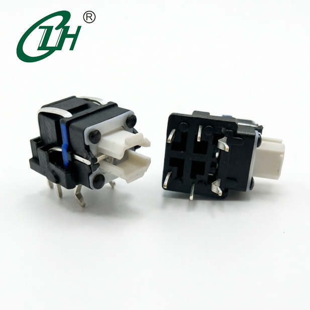 Factory Price Brass 7x7mm Right Angle LED Illuminated Tactile Switch DIP Side Actuated Momentary Push Button 1NO