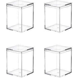 Boîte de rangement pour épices de cuisine, moderne, multifonctionnelle, empilable, en acrylique transparent, ensemble de récipients carrés avec couvercle, moulé par injection, qualité alimentaire - Product Image 1