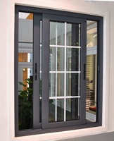 Puerta Corredera de Aluminio y Vidrio Front Armos Security con Rejilla, Acabado con Recubrimiento en Polvo, Certificación ISO9001, Herrajes HOPO