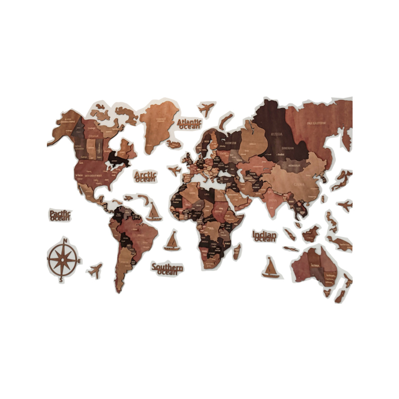 HOYE Ремесла настенные украшения лазерная резка Деревянная Карта большого размера 3D деревянная карта мира