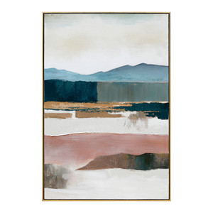 Arte Abstracto en Lienzo de Paisaje, Pintura de Montaña y Horizonte en Capas Multicolores para Decoración de Sala de Estar - Product Image 3