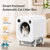 Litière automatique intelligente pour chat 65L en ABS avec commande vocale, application, capteurs de sécurité et caméra