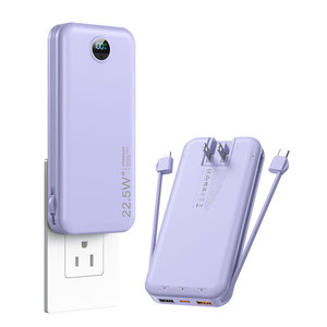 พาวเวอร์แบงค์ 12000mAh 22.5W ชาร์จเร็ว พร้อมปลั๊กและสาย AC สีม่วง - Product Image 1