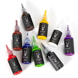 Wholesale Sets Henna Sealed Vegan Bottles Easy Penetration Light Grey Black Professional Eyebrow Tattoo Color Ink